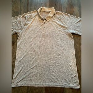 Lululemon Polo Shirt Men Short Sleeves Light Grey Size XL Extra Large Activewear